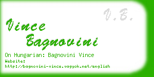 vince bagnovini business card